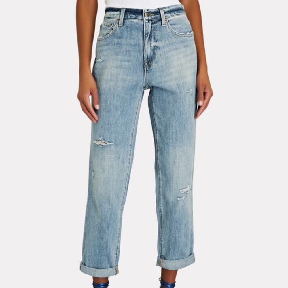 Pistola Presley Distressed Straight-Leg Jeans, Size 24